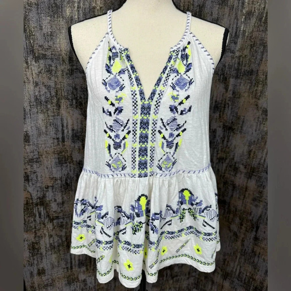 Anthropologie Maeve Neela Embroidered Babydoll Top - Picture 2 of 9